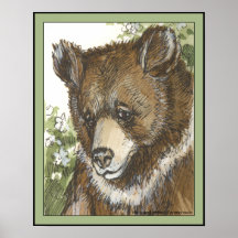 Brown Grizzly Cub Poster
