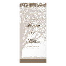 Brown Oak Tree Fall Wedding Program Customized Rack Card