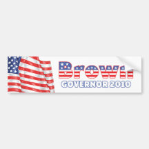 Brown Patriotic American Flag 2010 Elections Bumper Stickers