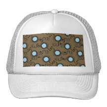 Brown polka dot pattern hats