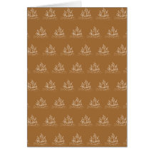 Brown Sailing Ship Pattern. Greeting Card