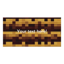 Brown shapes customised photo card