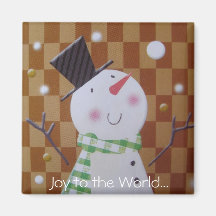 Brown Snowman Fridge Magnet