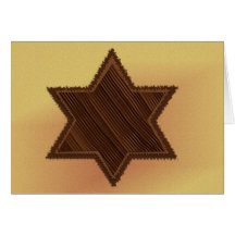 Brown Star of David Greeting Cards