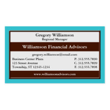 Brown Stripe Blue Professional Business Cards