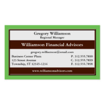 Brown Stripe Green Professional Business Cards