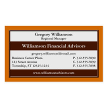 Brown Stripe Orange Professional Business Cards