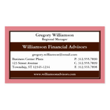 Brown Stripe Pink Professional Business Cards