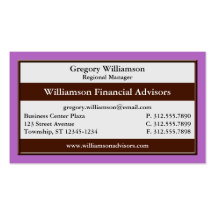 Brown Stripe Purple Professional Business Cards