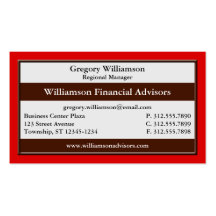 Brown Stripe Red Professional Business Cards