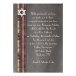 Brown Striped Bar Mitzvah Invitation