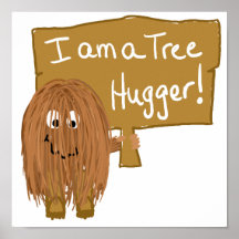 Brown tree hugger print