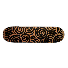 Brown Vintage Swirls skateboard