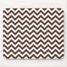 Brown White Chevron Pattern Mouse Pad
