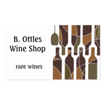 Brown wine bottle pattern double sided card business card
