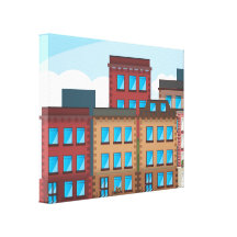 Brownstone Buildings Canvas Print