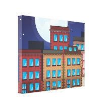 Brownstone Buildings Gallery Wrap Canvas