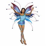 Brunette 3D Pixie - Purple & Blue Cut Outs