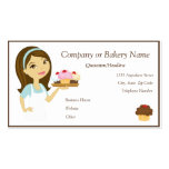 Brunette/Aqua Cupcake Baker/Bakery 4 Business Card