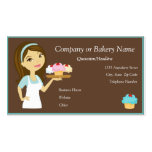 Brunette/Aqua Cupcake Baker/Bakery Business Card