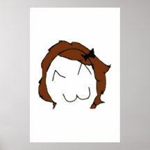 Brunette Big Smile Comic Meme Print