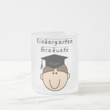 Brunette Boy Kindergarten Graduate Coffee Mugs