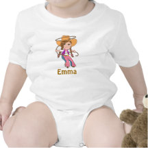Brunette Cowgirl Shirt with Name