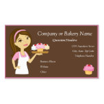 Brunette/Pink Cupcake Baker/Bakery Business Card