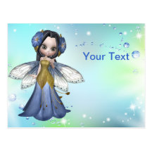Brunette Princess Butterfly Postcard