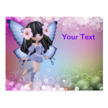 Brunette Princess Butterfly Postcard
