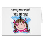 Brunette World's Best Big Sister Tshirts Card