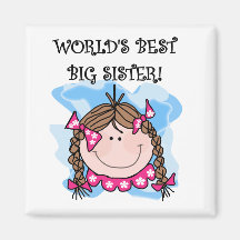 Brunette World's Best Big Sister Tshirts Magnets