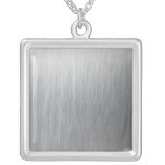 Brushed Aluminium Metallic Textured Necklace