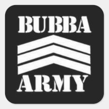 BUBBA ARMY SQUARE STICKERS