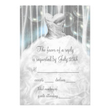 Bubbles Party Dress White Quinceaera RSVP Personalised Announcement