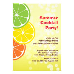 Bubbly refreshing drink citrus slice summer party personalized invitation