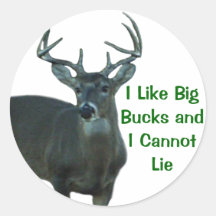 Buck at the Feeder I Like Big Bucks Stickers