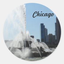Buckingham Fountain - Chicago Round Stickers