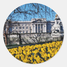 Buckingham Palace, London  flowers Round Sticker