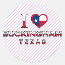 Buckingham, Texas Round Stickers