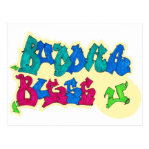 Buddha Bless U Graffiti Style Post Cards