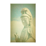 Buddha Statue Antiqued Stretched Canvas Prints