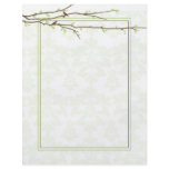 Budding Branches with Birds Border & Damask Flyer flyers