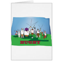 Bugby- because bugs play ball too! greeting card