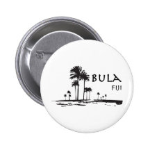 Bula Fiji Palm Tree Graphic Pinback Button