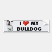 Bulldog (English) Love Bumper Sticker