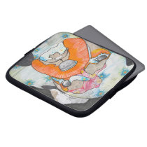 Bulldog Mixed Media Collage laptop sleeves