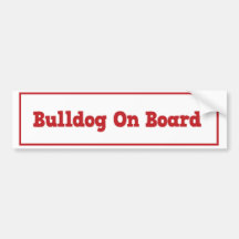 Bulldog On Board Bumper Sticker