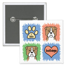 Bulldog Pinback Button