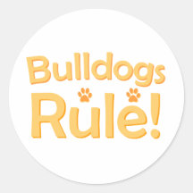 Bulldogs Rule! Round Stickers